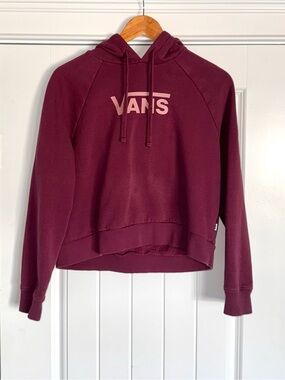 Vans Women's Burgundy Pullover Hoodie with Logo